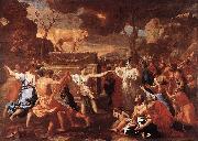 POUSSIN, Nicolas The Adoration of the Golden Calf g oil painting on canvas